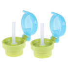 2pcs CJ07205 Baby Straw Lids Portable Drinking Straw Lids for Children, 2pcs Green, 2pcs Pink - DealBuddy