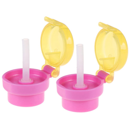 2pcs CJ07205 Baby Straw Lids Portable Drinking Straw Lids for Children, 2pcs Green, 2pcs Pink - DealBuddy