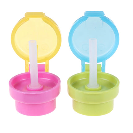 2pcs CJ07205 Baby Straw Lids Portable Drinking Straw Lids for Children, 2pcs Green, 2pcs Pink - DealBuddy