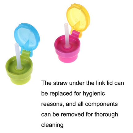 2pcs CJ07205 Baby Straw Lids Portable Drinking Straw Lids for Children, 2pcs Green, 2pcs Pink - DealBuddy