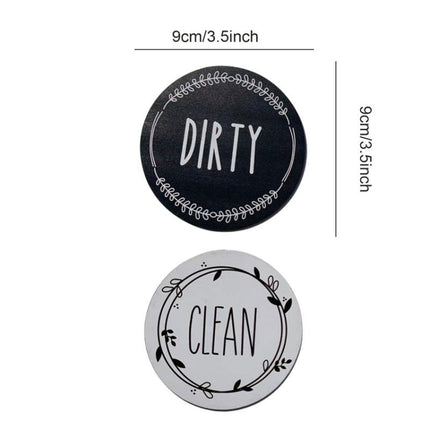 Dishwasher Round Magnet Clean Dirty Sign Double-Sided Dishwasher Magnet Cover - DealBuddy