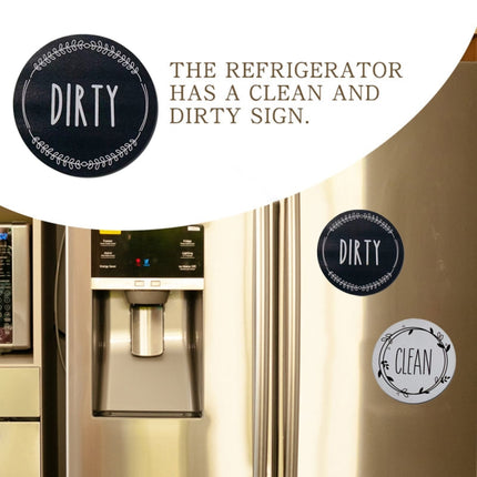 Dishwasher Round Magnet Clean Dirty Sign Double-Sided Dishwasher Magnet Cover - DealBuddy
