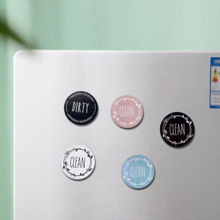 Dishwasher Round Magnet Clean Dirty Sign Double-Sided Dishwasher Magnet Cover - DealBuddy