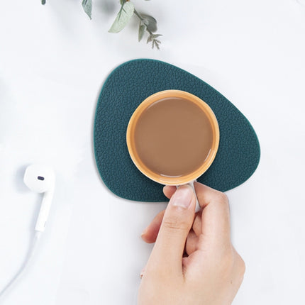 10pcs Teardrop-Shaped Silicone Table Insulation Mat Leather Textured Kitchen Cup And Pot Mat