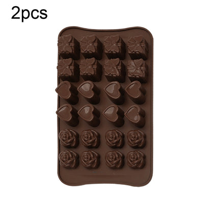 2pcs Silicone Chocolate Mold Jelly Christmas Candy Cake Mould, Style:, Gift Box, Shell, Star, Heart To Heart - DealBuddy
