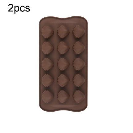 2pcs Silicone Chocolate Mold Jelly Christmas Candy Cake Mould, Style:, Gift Box, Shell, Star, Heart To Heart - DealBuddy