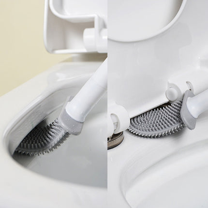 Soft Rubber Toilet Brush Clamp No Dead Space Cleaning Brush, Leakage