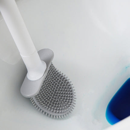 Soft Rubber Toilet Brush Clamp No Dead Space Cleaning Brush, Leakage