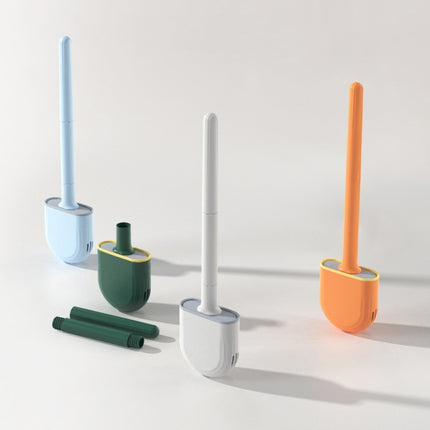 Soft Rubber Toilet Brush Clamp No Dead Space Cleaning Brush, Leakage