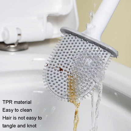 Soft Rubber Toilet Brush Clamp No Dead Space Cleaning Brush, Leakage