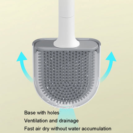 Soft Rubber Toilet Brush Clamp No Dead Space Cleaning Brush, Leakage