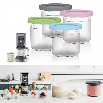 For Ninja NC299AMZ NC300 Ice Cream Storage Containers with Lids, 2 Cups, 4 Cups, 2 Cups+Spoon, 4 Cups+Spoon - DealBuddy