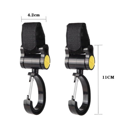 2pcs Universal Baby Stroller Hooks Accessories 360 Degree Sticky Hooks, Sticky Hooks(Pink), Sticky Hooks(Yellow), Sticky Hooks(Black)