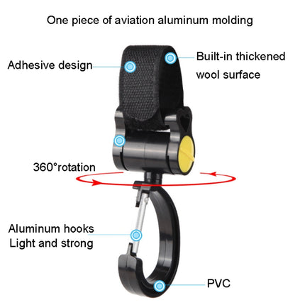 2pcs Universal Baby Stroller Hooks Accessories 360 Degree Sticky Hooks