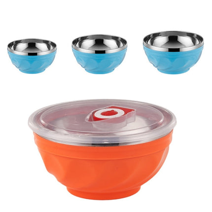 Double-Layer Stainless Steel Bowl With Lid Children Dinner Insulated Rice Bowl, 6pcs /Set 13cm, 6pcs /Set 15cm, 6pcs /Set 17cm - DealBuddy