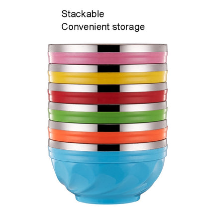 Double-Layer Stainless Steel Bowl With Lid Children Dinner Insulated Rice Bowl, 6pcs /Set 13cm, 6pcs /Set 15cm, 6pcs /Set 17cm - DealBuddy