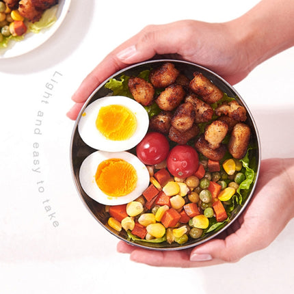 Double-Layer Stainless Steel Bowl With Lid Children Dinner Insulated Rice Bowl