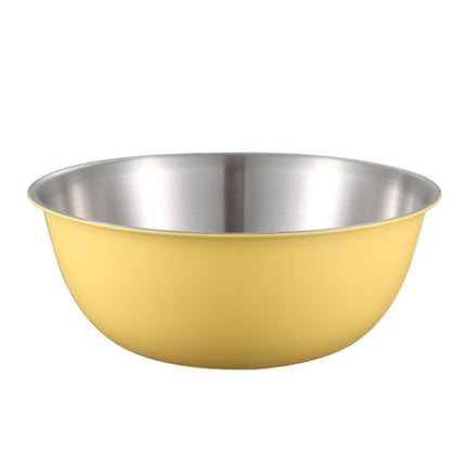 304 Stainless Steel Food Grade Dishes Bowl Kitchen Baking Stirring Bowl Vegetables Sandwood Basin, 19cm (Yellow), 22cm (Yellow), 24cm (Yellow), 19cm (White), 22cm (White), 24cm (White) - DealBuddy