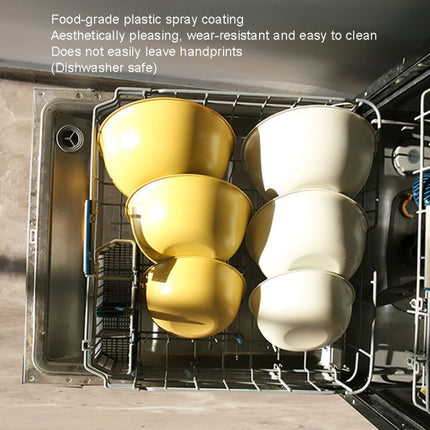 304 Stainless Steel Food Grade Dishes Bowl Kitchen Baking Stirring Bowl Vegetables Sandwood Basin, 19cm (Yellow), 22cm (Yellow), 24cm (Yellow), 19cm (White), 22cm (White), 24cm (White) - DealBuddy