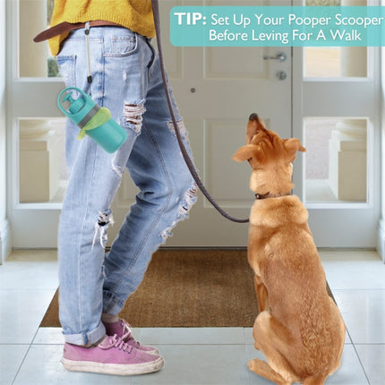 Six-claw Dog Pooper Scooper With Built-in Poop Bag Dispenser, Blue Gray - DealBuddy