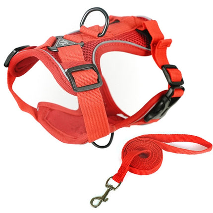 Pet Vest Harness + Traction Rope Set Reflective Breathable Dog Cat Harness, S, M, L, XL - DealBuddy
