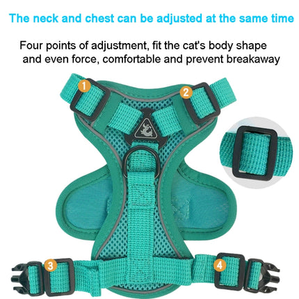 Pet Vest Harness + Traction Rope Set Reflective Breathable Dog Cat Harness, S, M, L, XL - DealBuddy
