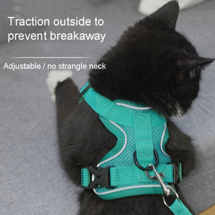 Pet Vest Harness + Traction Rope Set Reflective Breathable Dog Cat Harness, S, M, L, XL - DealBuddy