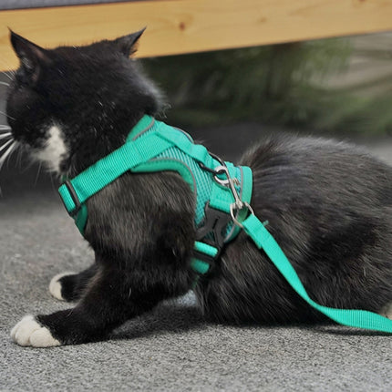Pet Vest Harness + Traction Rope Set Reflective Breathable Dog Cat Harness, S, M, L, XL - DealBuddy