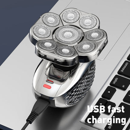 9 Knife Head Multifunctional USB Shaver Full Body Water Washing Shaver Men Hair Bald - DealBuddy