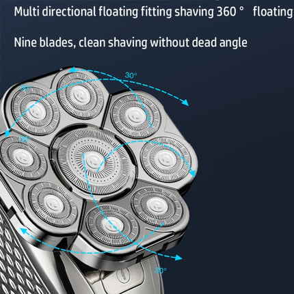 9 Knife Head Multifunctional USB Shaver Full Body Water Washing Shaver Men Hair Bald