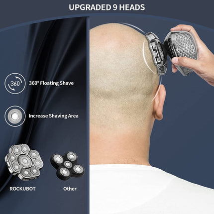 9 Knife Head Multifunctional USB Shaver Full Body Water Washing Shaver Men Hair Bald - DealBuddy