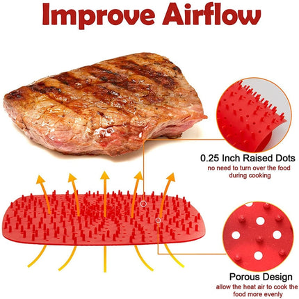 Air Fryer Reusable Silicone Liner Mat Non-Stick Steamer Pad Kitchen Accessories