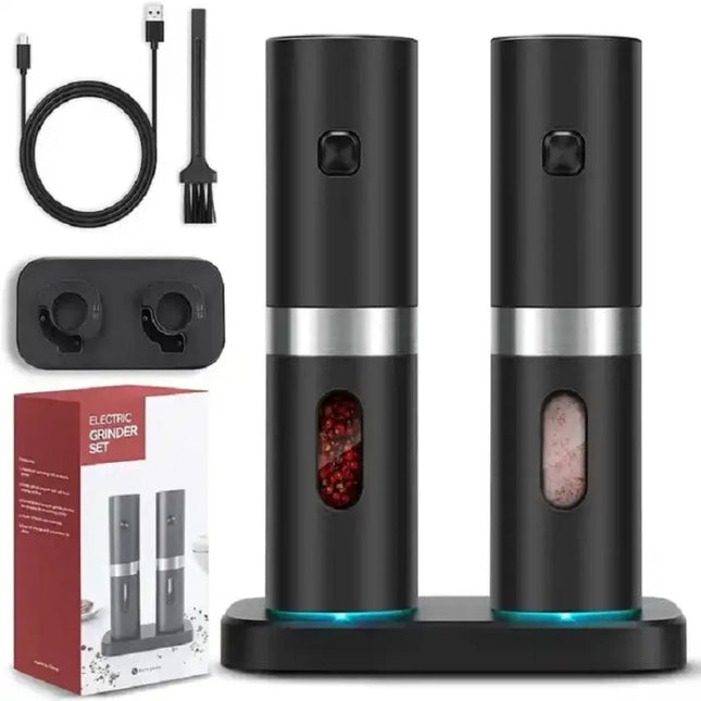 Electric Automatic Salt And Pepper Grinder Set With Charging Base, D2 KYMQ-7C, J2  KYMQ-15C, K2 KYMQ-17C - DealBuddy