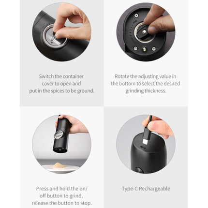 Electric Automatic Salt And Pepper Grinder Set With Charging Base, D2 KYMQ-7C, J2  KYMQ-15C, K2 KYMQ-17C - DealBuddy