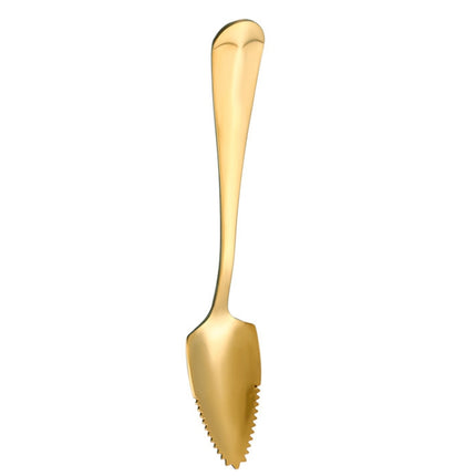 Stainless Steel Scraper Spoon Fruit Grapefruit Spoon Baby Digging Ball Spoon, Silver, Gold - DealBuddy