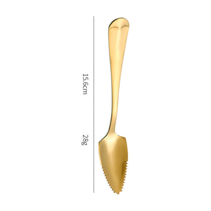 Stainless Steel Scraper Spoon Fruit Grapefruit Spoon Baby Digging Ball Spoon, Silver, Gold - DealBuddy