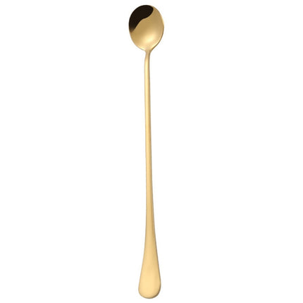 304 Stainless Steel Long Handle Thickened Round Spoon Coffee Ice Drink Mixing Spoon