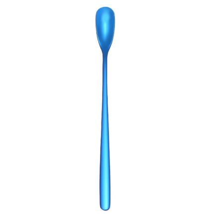 15cm 304 Stainless Steel Spoon Coffee Square Head Spoon Long Handle Mixing Spoon, Stainless Steel Color, Titanium Gold, Rose Gold, Titanium Black, Blue, Purple - DealBuddy