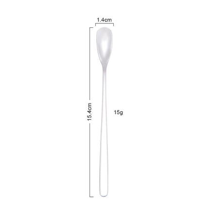 15cm 304 Stainless Steel Spoon Coffee Square Head Spoon Long Handle Mixing Spoon, Stainless Steel Color, Titanium Gold, Rose Gold, Titanium Black, Blue, Purple - DealBuddy