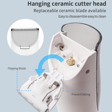 Electric Waterproof Hairdresser Children Low Noise Rechargeable Push Clipper, Suction Upgrade Version White - DealBuddy