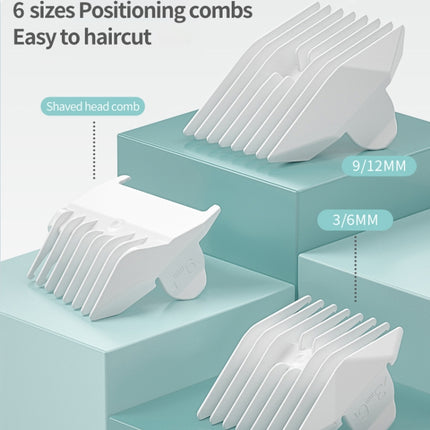 Electric Waterproof Hairdresser Children Low Noise Rechargeable Push Clipper, Suction Upgrade Version White - DealBuddy