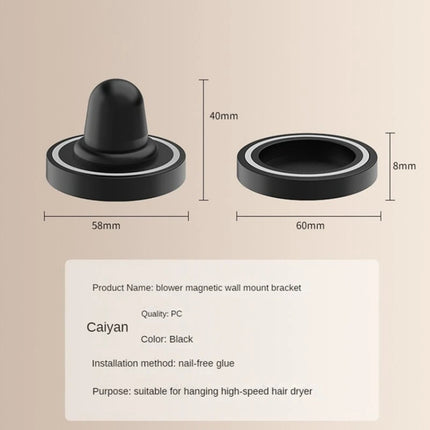 No-punch Bathroom Wall Mounted Magnetic Blower Holder Nozzle Storage Hanger, For Dyson Hair Dryer, For Dyson Hair Dryer Nozzle - DealBuddy