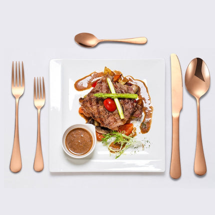 16pcs/set Carton Boxed Gold-Plated Stainless Steel Knife and Fork Set Western Cutlery, Stainless Steel Color, Gold, Rose Gold, Colorful, Black - DealBuddy