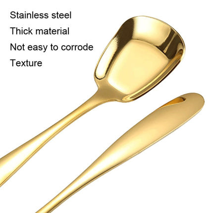 Small 304 Stainless Steel Spoon Glossy Thickened Flat Head Flat Bottom Serving Spoon