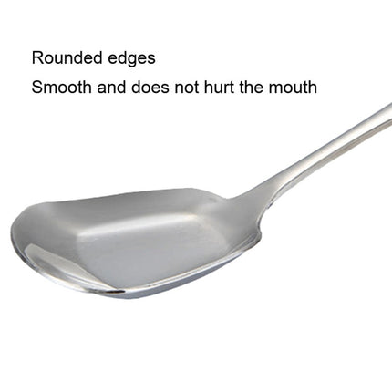 Small 304 Stainless Steel Spoon Glossy Thickened Flat Head Flat Bottom Serving Spoon