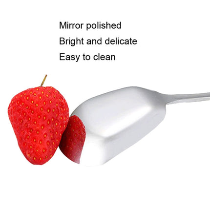 Small 304 Stainless Steel Spoon Glossy Thickened Flat Head Flat Bottom Serving Spoon