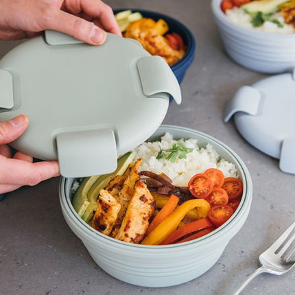 1100ml Silicone Folding Lunch Box  Travel Bowl Microwave & Dishwasher Safe