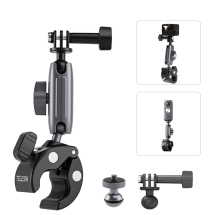 TELESIN  Aluminum Alloy Crab Claw Handlebar Tube Clamp For Sports Camera Mobile Phones - DealBuddy