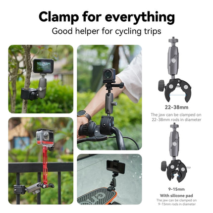 TELESIN  Aluminum Alloy Crab Claw Handlebar Tube Clamp For Sports Camera Mobile Phones - DealBuddy