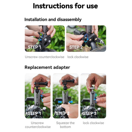 TELESIN  Aluminum Alloy Crab Claw Handlebar Tube Clamp For Sports Camera Mobile Phones - DealBuddy